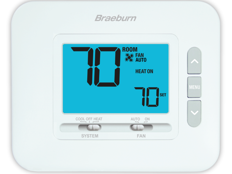 Braeburn, 1030 = No programable 1H / 1C con 4,4 pies cuadrados. En. Paquete de exhibición de 6 = Braeburn