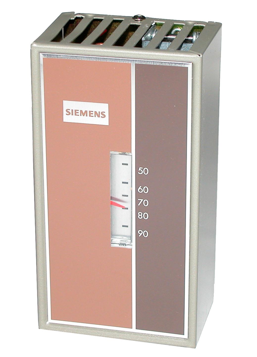 siemens, 134-1083 = Termostato de temperatura ambiente, voltaje de línea eléctrica, oculto, solo calefacción, interruptor del ventilador = Siemens