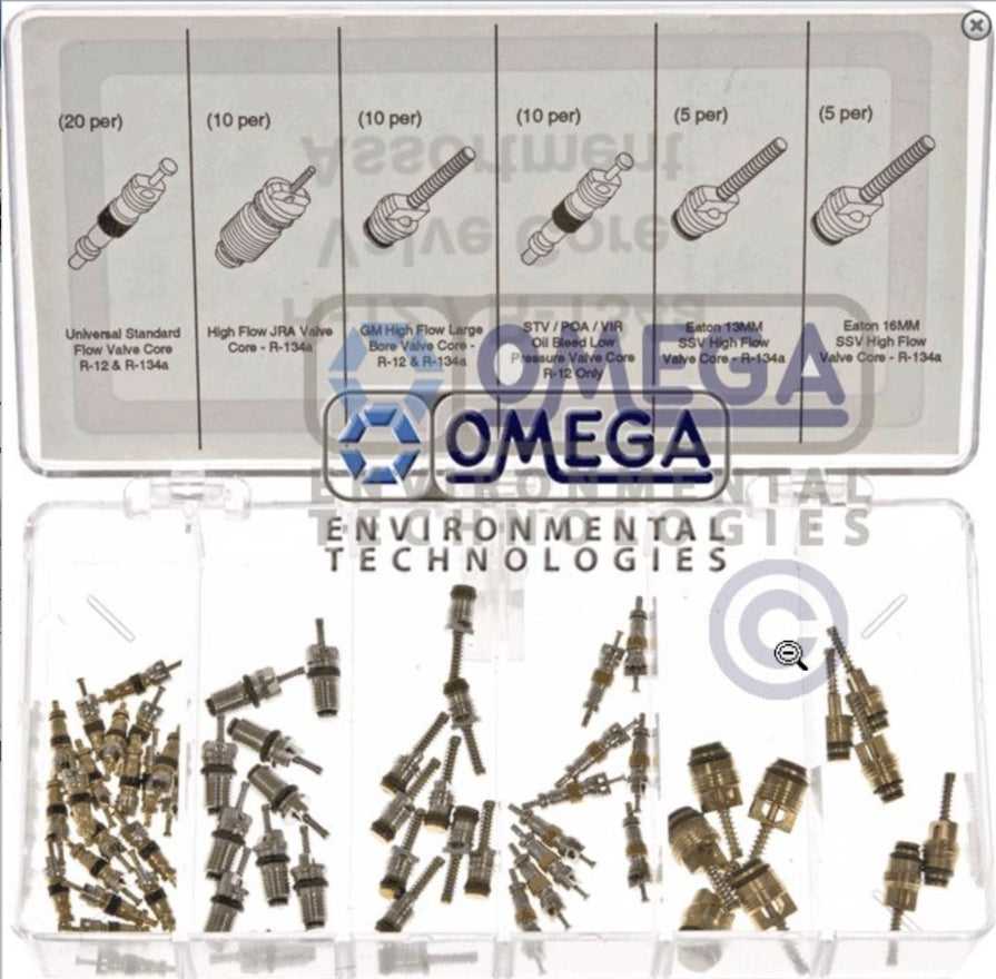 OMEGA, 21-24756 KIT R12/134 SURTIDO DE NÚCLEO DE VÁLVULA ARTÍCULO DE PEDIDO ESPECIAL PLAZO DE ENTREGA 2 SEMANAS