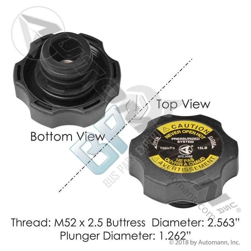 AUTOMANN, 05-20763-001 IGUAL QUE 572.2002 TAPA DEL TANQUE DE REFRIGERANTE 15LB PSI 05-20763-001