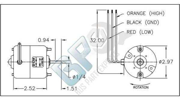 MCD, (póngase en contacto para consultar disponibilidad) D-001-483-3 CALENTADOR DEL MOTOR DEL VENTILADOR CW 1/4 pulg. 2 VELOCIDADES